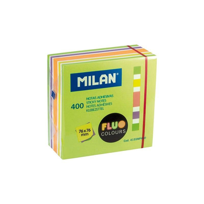 Milan Самозалепващи листчета Fluo, 76 x 76 mm, цветни, 400 листа, опаковка 12 | JAR Computers Milan Самозалепващи листчета Fluo, 76 x 76 mm, цветни, 400 листа, опаковка 12