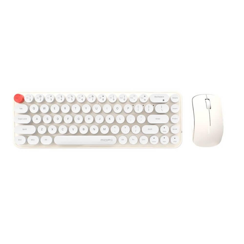 MOFII Bean Wireless Keyboard and Mouse Set 2.4 GHz- комплект безжични клавиатура и мишка (бял-бежов) | JAR Computers MOFII Bean Wireless Keyboard and Mouse Set 2.4 GHz- комплект безжични клавиатура и мишка (бял-бежов)