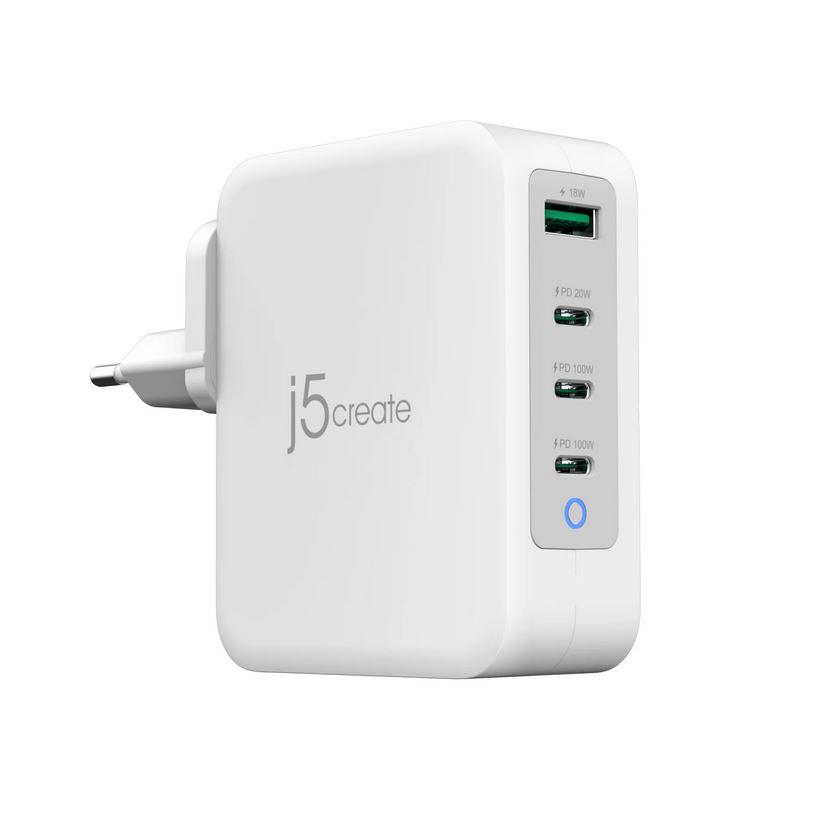 Мрежово зарядно j5create JUP43130E 130W, 4 порта, USB-C, USB-A | JAR Computers Мрежово зарядно j5create JUP43130E 130W, 4 порта, USB-C, USB-A