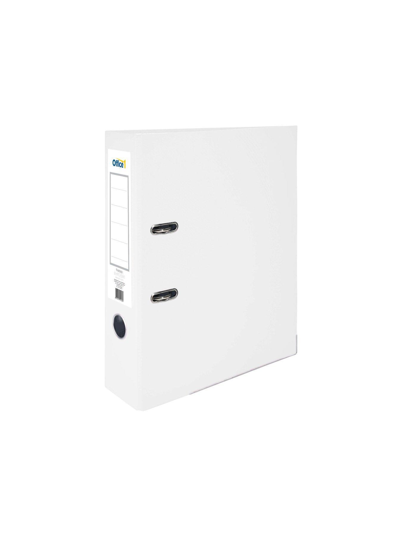 Office 1 Класьор, 8 cm, PP, с метален кант, несглобен, бял, 50 броя