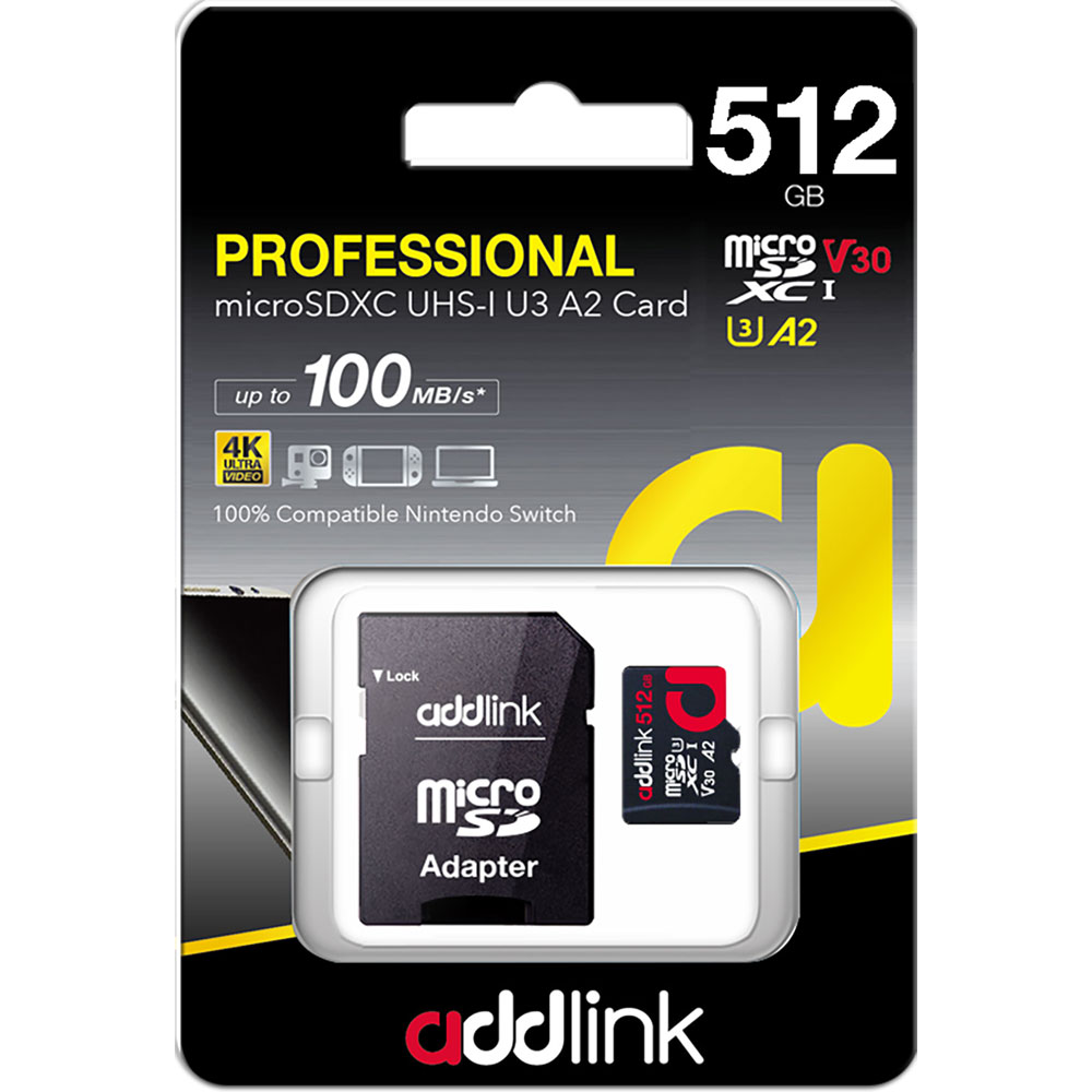 Памет Micro SD 512GB Addlink V30 V2 Pro