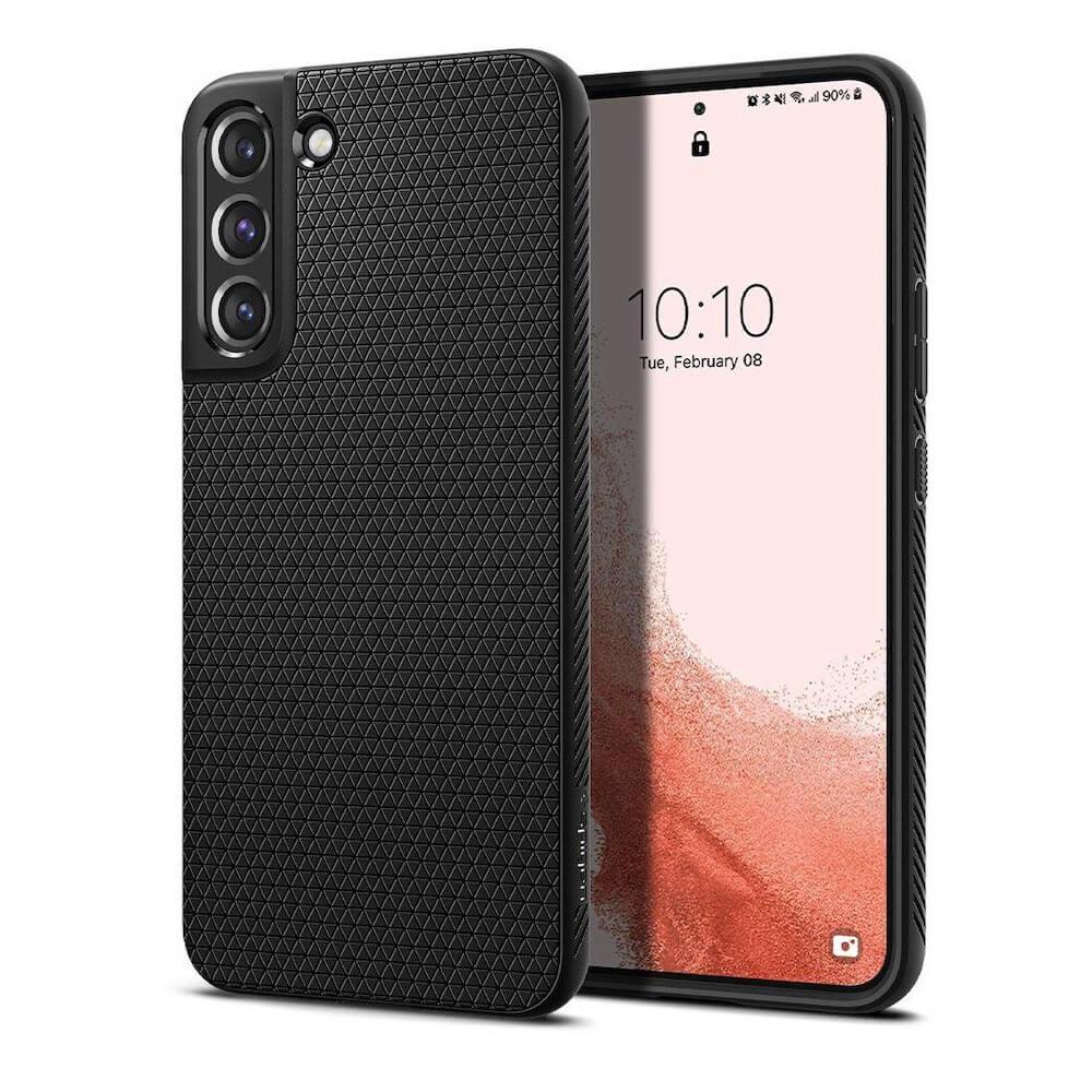 Силиконов (TPU) калъф с висока степен на защита за Samsung Galaxy S22 - Spigen Liquid Air Case (черен) | JAR Computers Силиконов (TPU) калъф с висока степен на защита за Samsung Galaxy S22 - Spigen Liquid Air Case (черен)