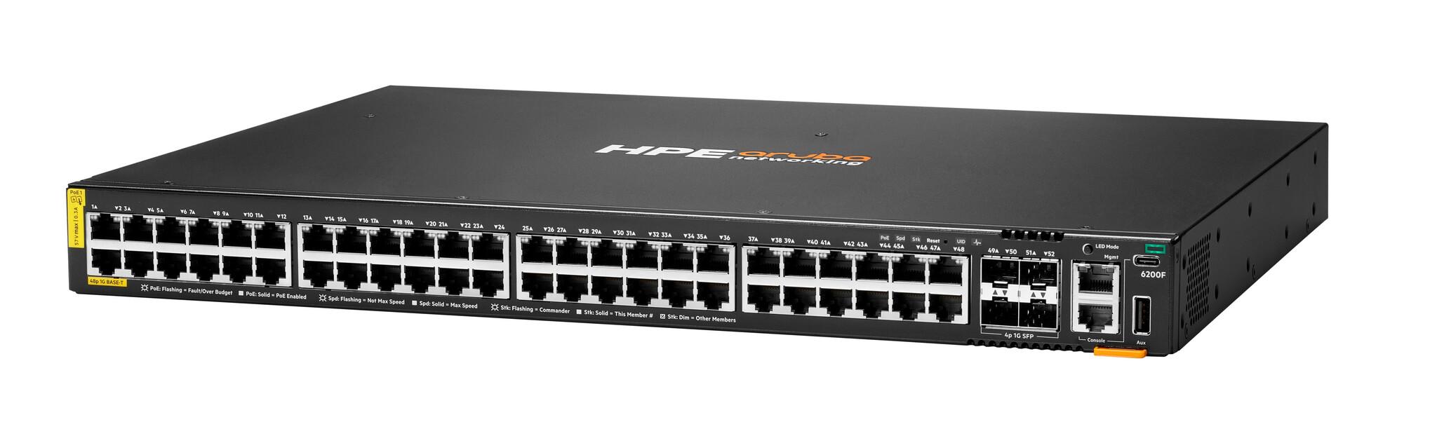 HPE Aruba Networking CX 6200F 48G Class-4 PoE 4SFP 740W Switch Управляем L3 Gigabit Ethernet (10/100/1000) Захранване по Ethernet (PoE) 1U | JAR Computers HPE Aruba Networking CX 6200F 48G Class-4 PoE 4SFP 740W Switch Управляем L3 Gigabit Ethernet (10/100/1000) Захранване по Ethernet (PoE) 1U