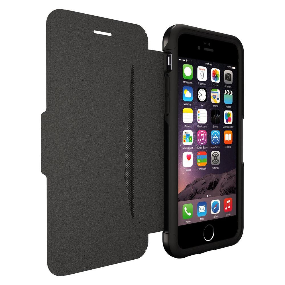 Кожен флип калъф с висока защита за iPhone 6S, iPhone 6 - Otterbox Strada Leather Flip Case (черен) | JAR Computers Кожен флип калъф с висока защита за iPhone 6S, iPhone 6 - Otterbox Strada Leather Flip Case (черен)