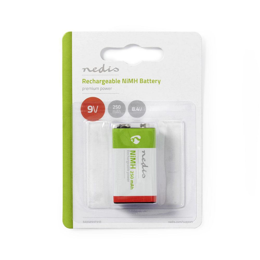 Nedis Rechargeable Battery 9V Ni-MH 250mAh 1pc (BANM9HF91B) (NEDBANM9HF91B)