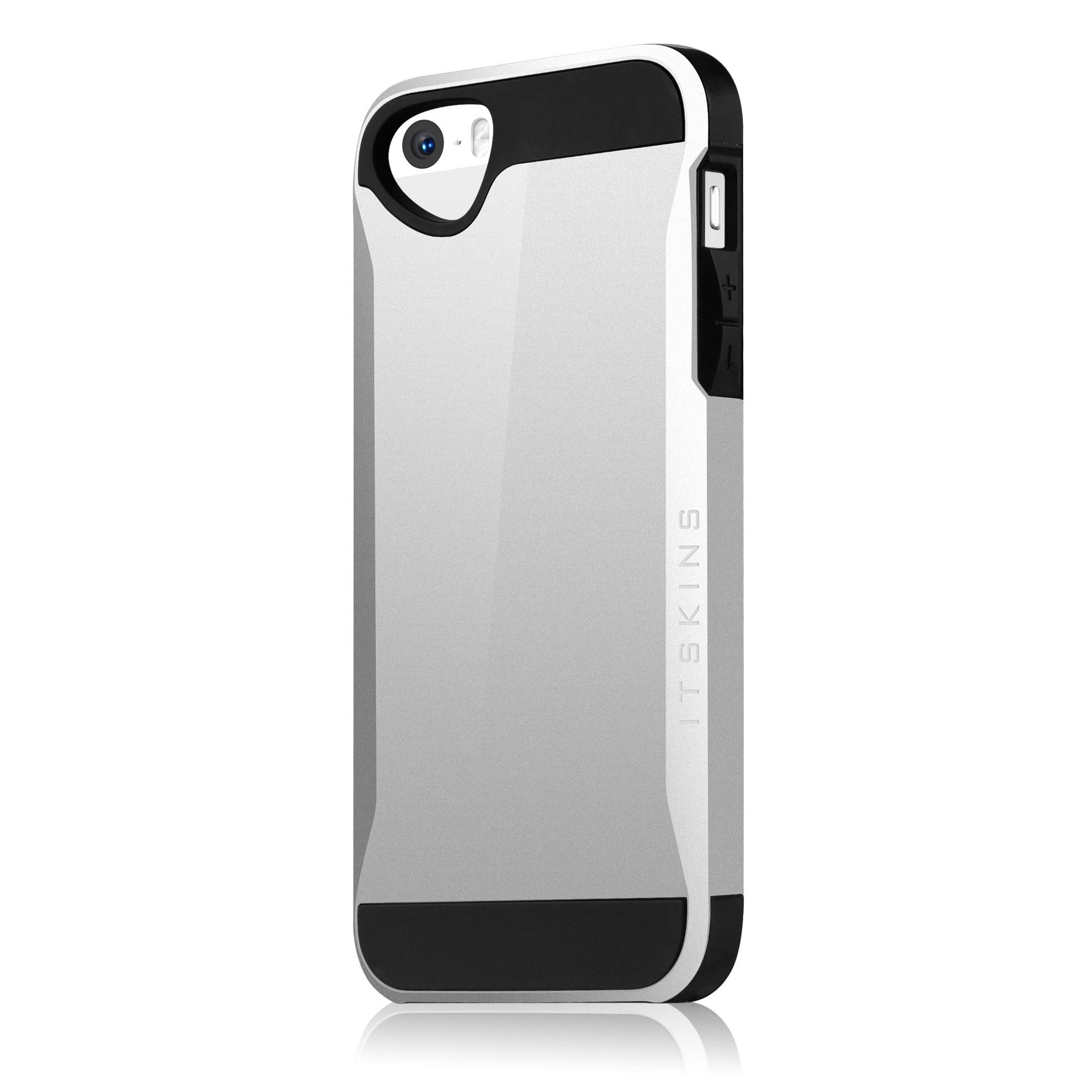Удароустойчив хибриден кейс за iPhone 5, iPhone 5S, iPhone SE - Itskins Evolution Case (сребрист) | JAR Computers Удароустойчив хибриден кейс за iPhone 5, iPhone 5S, iPhone SE - Itskins Evolution Case (сребрист)