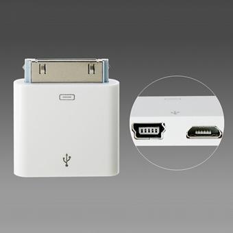 Универсален преходник за зареждане и синхронизиране за iPhone, iPad и iPod - 2 in 1 (microUSB & miniUSB to 30-pin Dock) | JAR Computers Универсален преходник за зареждане и синхронизиране за iPhone, iPad и iPod - 2 in 1 (microUSB & miniUSB to 30-pin Dock)