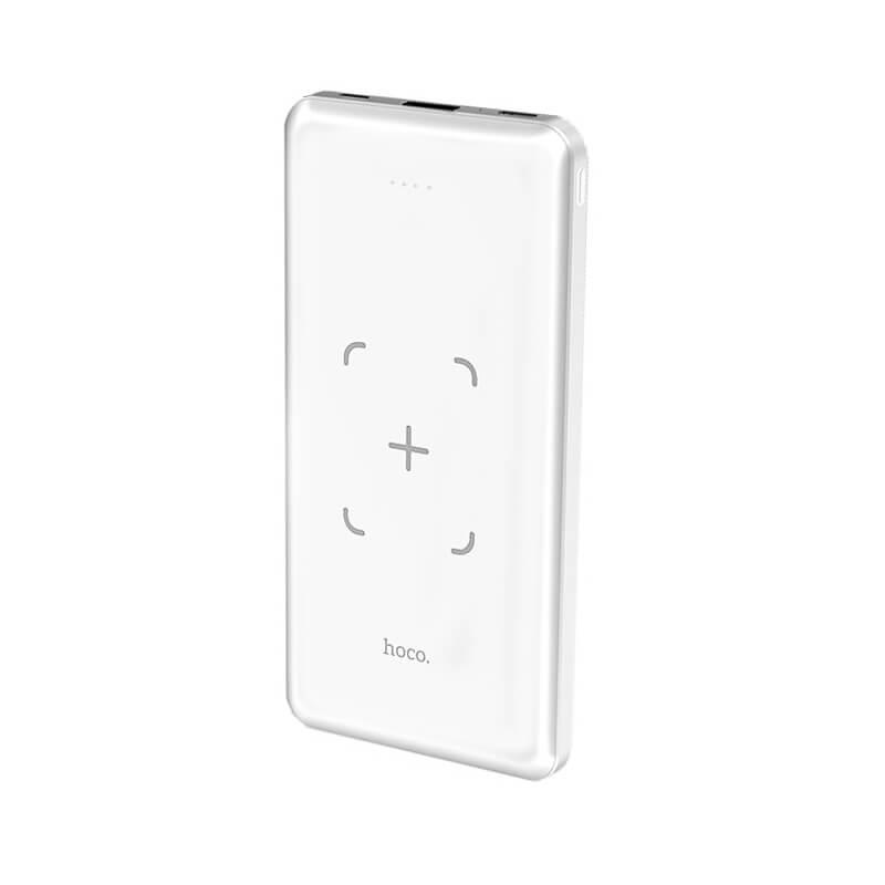 Външна батерия с USB изход и с технология за безжично зареждане - Hoco J50 Surf Power Bank 10000mAh (бял) | JAR Computers Външна батерия с USB изход и с технология за безжично зареждане - Hoco J50 Surf Power Bank 10000mAh (бял)