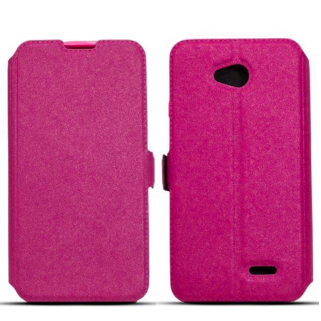 Wallet Flip Case - кожен калъф, тип портфейл и поставка за Sony Xperia Z4, Xperia Z3+ (розов)