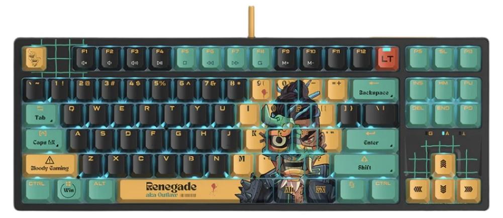 Механична клавиатура A4Tech Bloody - AT87, Alpha Optical Switch, RGB, TKL, Renegade | JAR Computers Механична клавиатура A4Tech Bloody - AT87, Alpha Optical Switch, RGB, TKL, Renegade