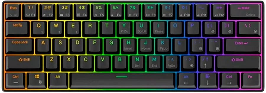 Механична клавиатура Royal Kludge – RK61, безжична, Red switch, RGB, черна | JAR Computers Механична клавиатура Royal Kludge – RK61, безжична, Red switch, RGB, черна