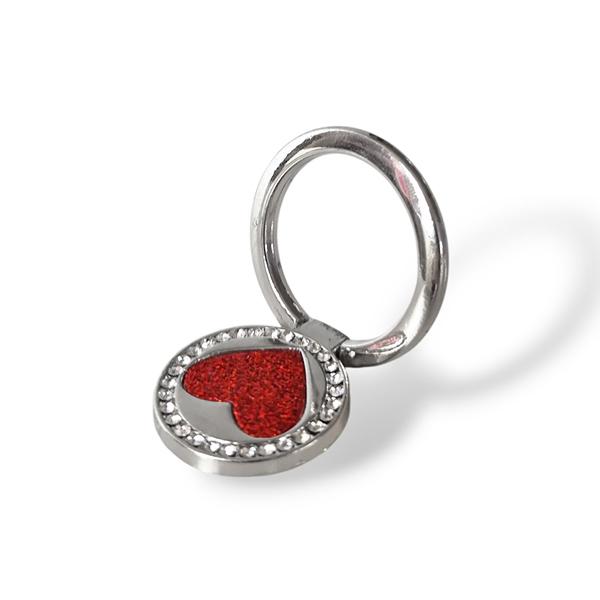 Popsocket пръстен / Холдер Metal Ring Shine Heart /сребрист с червено сърце/ | JAR Computers Popsocket пръстен / Холдер Metal Ring Shine Heart /сребрист с червено сърце/