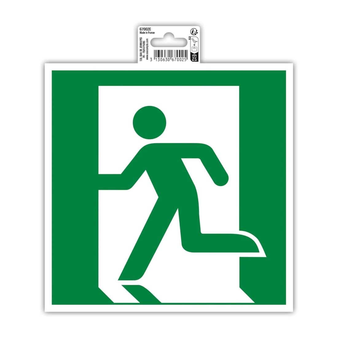 Самозалепващ знак Exacompta, с пиктограма Авариен изход наляво, 20х20 см, PVC фолио 150 mic | JAR Computers Самозалепващ знак Exacompta, с пиктограма Авариен изход наляво, 20х20 см, PVC фолио 150 mic