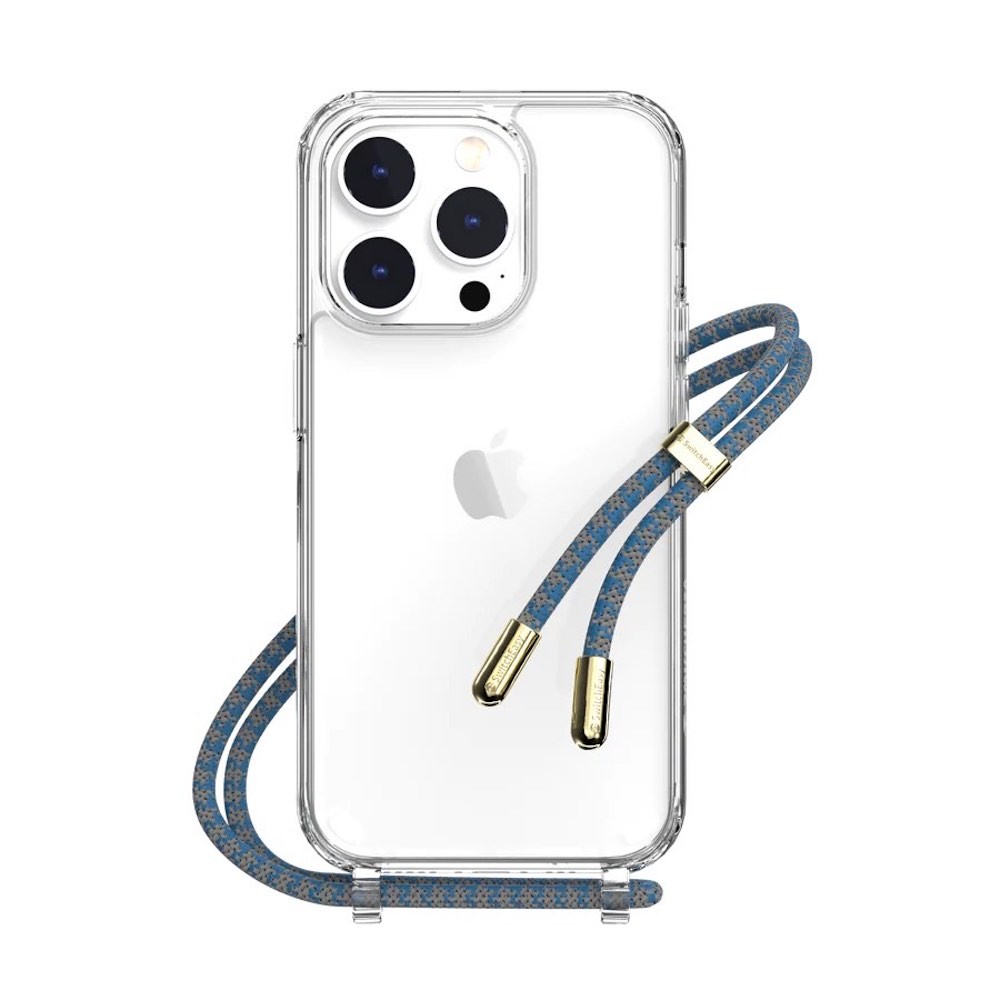 SwitchEasy Play Lanyard Ocean Case - хибриден удароустойчив кейс с връзка за носене за iPhone 14 Pro (прозрачен) 