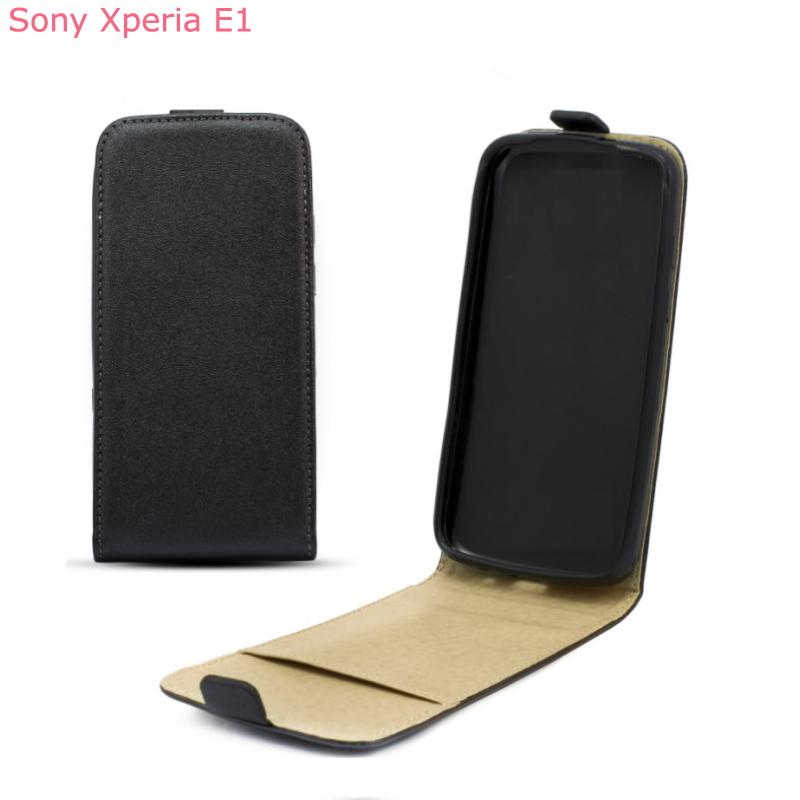 Вертикален кожен калъф с джоб за Sony Xperia E1 - Leather Pocket Flip Case (черен) | JAR Computers Вертикален кожен калъф с джоб за Sony Xperia E1 - Leather Pocket Flip Case (черен)