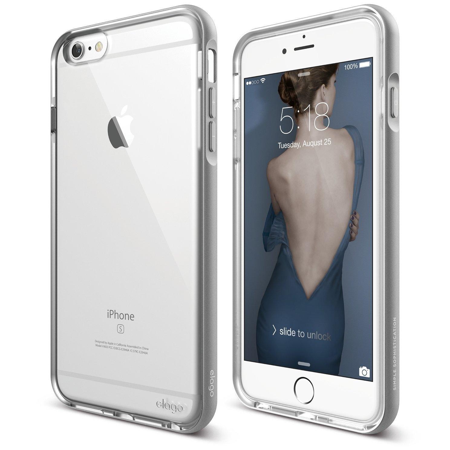 Хибриден бъмпер-кейс (алуминий + TPU) и HD покритие за iPhone 6S Plus, iPhone 6 Plus - Elago Dualistic Case (прозрачен-сребрист) | JAR Computers Хибриден бъмпер-кейс (алуминий + TPU) и HD покритие за iPhone 6S Plus, iPhone 6 Plus - Elago Dualistic Case (прозрачен-сребрист)
