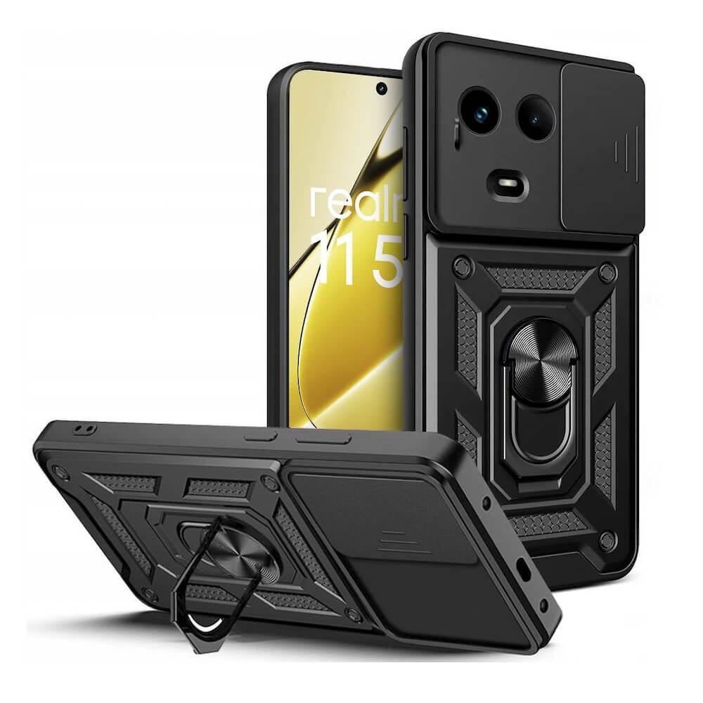 Хибриден удароустойчив кейс с пръстен против изпускане за Realme 11 5G - Tech-Protect CamShield Pro Hard Case (черен) | JAR Computers Хибриден удароустойчив кейс с пръстен против изпускане за Realme 11 5G - Tech-Protect CamShield Pro Hard Case (черен)