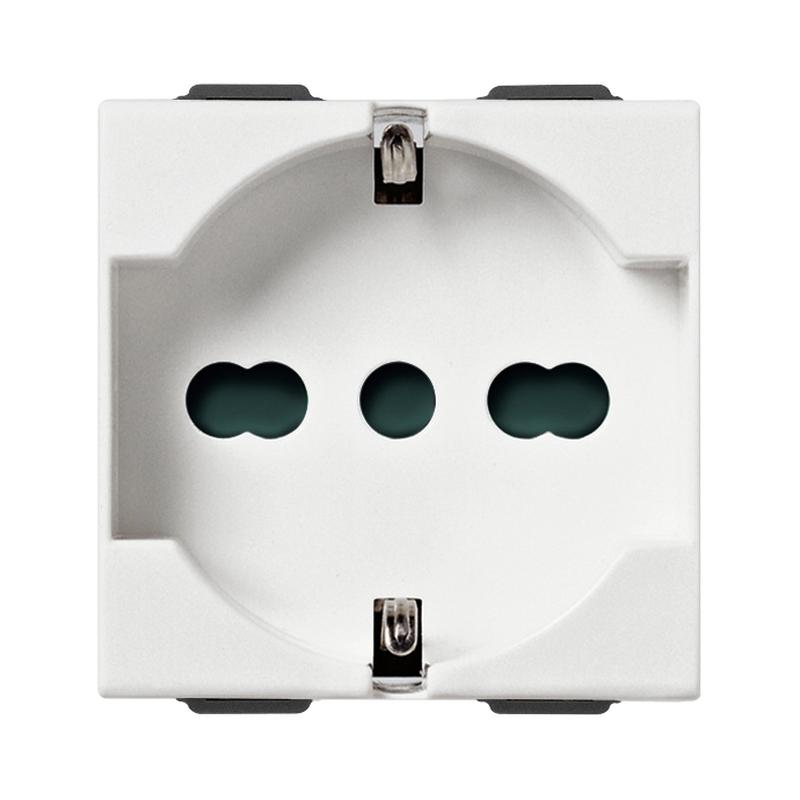 Контакт Шуко/италиански стандарт 2P+E 16A 2M SICURY защита Бял - VIMAR Neve Up 09210 | JAR Computers Контакт Шуко/италиански стандарт 2P+E 16A 2M SICURY защита Бял - VIMAR Neve Up 09210