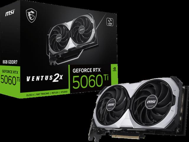 MSI GeForce RTX 5060 Ti 8G VENTUS 2X CLASSIC | JAR Computers MSI GeForce RTX 5060 Ti 8G VENTUS 2X CLASSIC