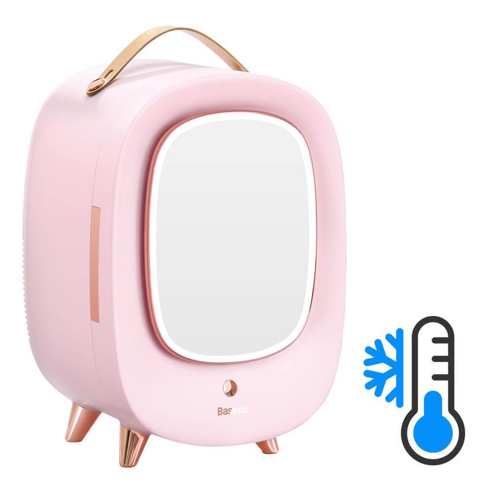 Портативен мини хладилник за козметика с вградено огледало - Baseus Mini Beauty Cosmetics Fridge With Mirror 220V (CRBX01-A04) (розов) | JAR Computers Портативен мини хладилник за козметика с вградено огледало - Baseus Mini Beauty Cosmetics Fridge With Mirror 220V (CRBX01-A04) (розов)