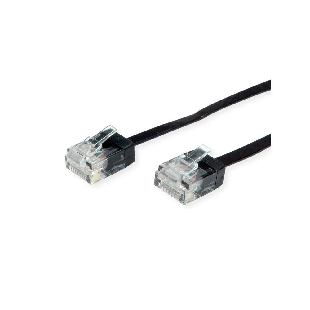 ROLINE 21.15.2191 :: UTP Patch кабел, Cat. 6 (Class EA), Traveller, плосък, черен, 1.0 м | JAR Computers ROLINE 21.15.2191 :: UTP Patch кабел, Cat. 6 (Class EA), Traveller, плосък, черен, 1.0 м