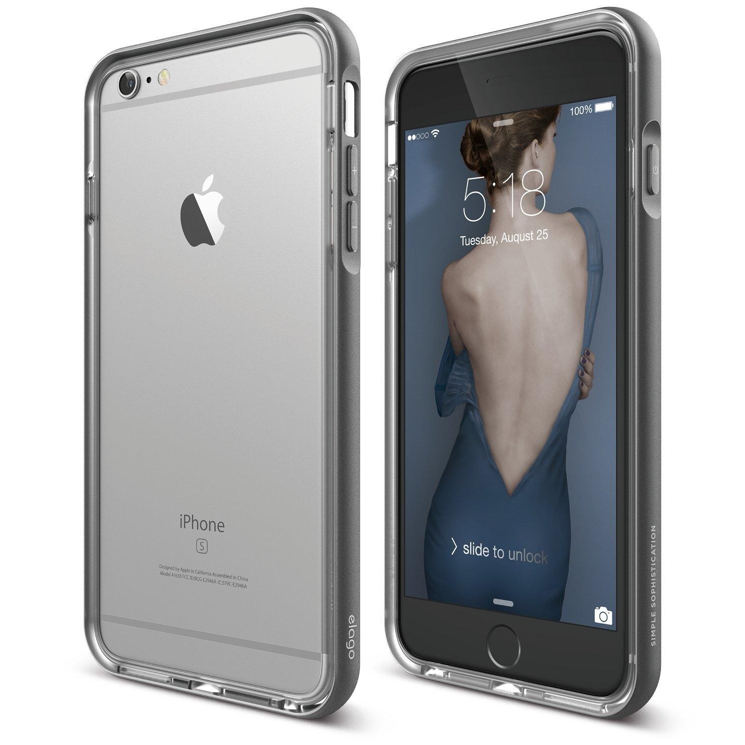 Алуминиев бъмпер и покрития за дисплея и задната част за iPhone 6S Plus - Elago Aluminum Bumper (тъмносив) | JAR Computers Алуминиев бъмпер и покрития за дисплея и задната част за iPhone 6S Plus - Elago Aluminum Bumper (тъмносив)