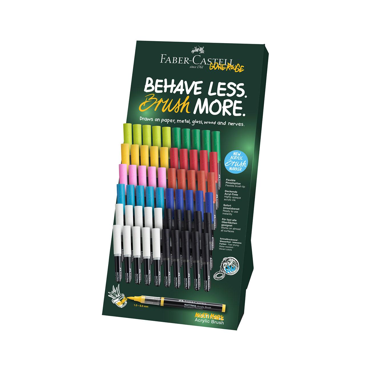 Faber-Castell Маркер-четка Multimark, акрилен, 60 броя в дисплей