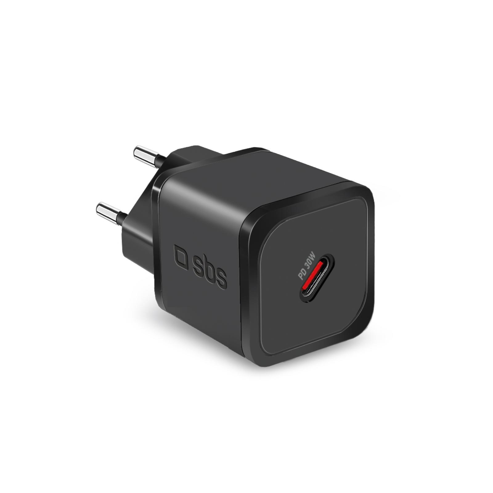Мрежово зарядно SBS 38158 PD30W Gan, 1xUSB-C , черно