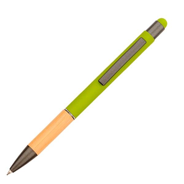 Office 1 Химикалка Touch, метална, гумирана, зелена