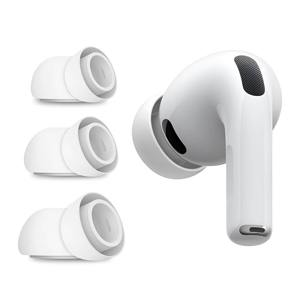 3 комплекта силиконови тапи с размери XS, S и L за Apple AirPods Pro 3 - Techsuit AirPods Pro AirVibe (ET2) Silicone Eartips (бял) | JAR Computers 3 комплекта силиконови тапи с размери XS, S и L за Apple AirPods Pro 3 - Techsuit AirPods Pro AirVibe (ET2) Silicone Eartips (бял)