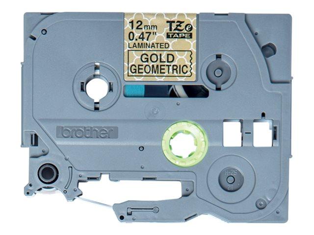 BROTHER TZe-MPGG31 black on gold geometric 4m long