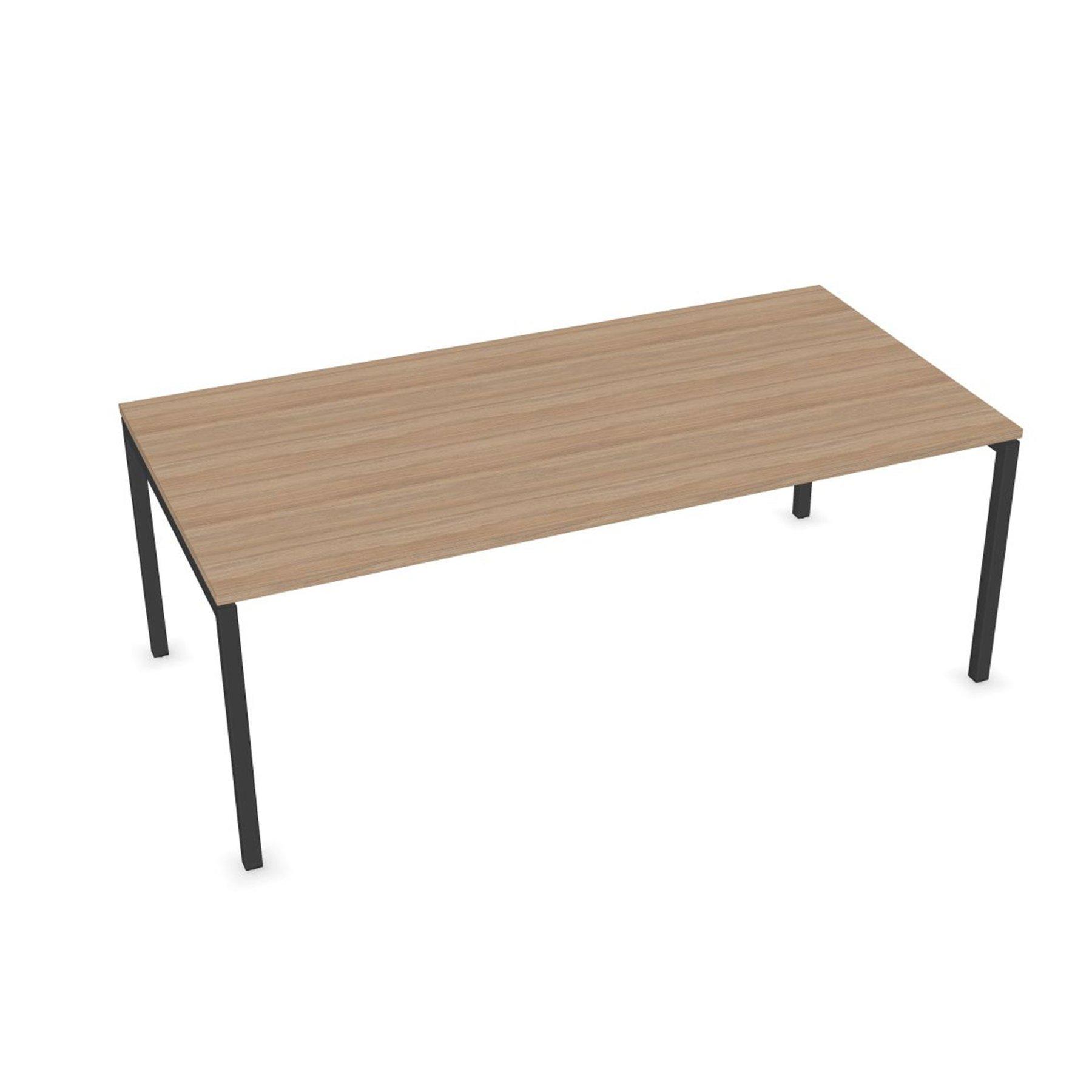 Бюро Narbutas Nova Executive, 2000 x 1000 x 740 mm, ПДЧ 25 mm, меламин кехлибарен дъб, тъмносив метал, крак тип U