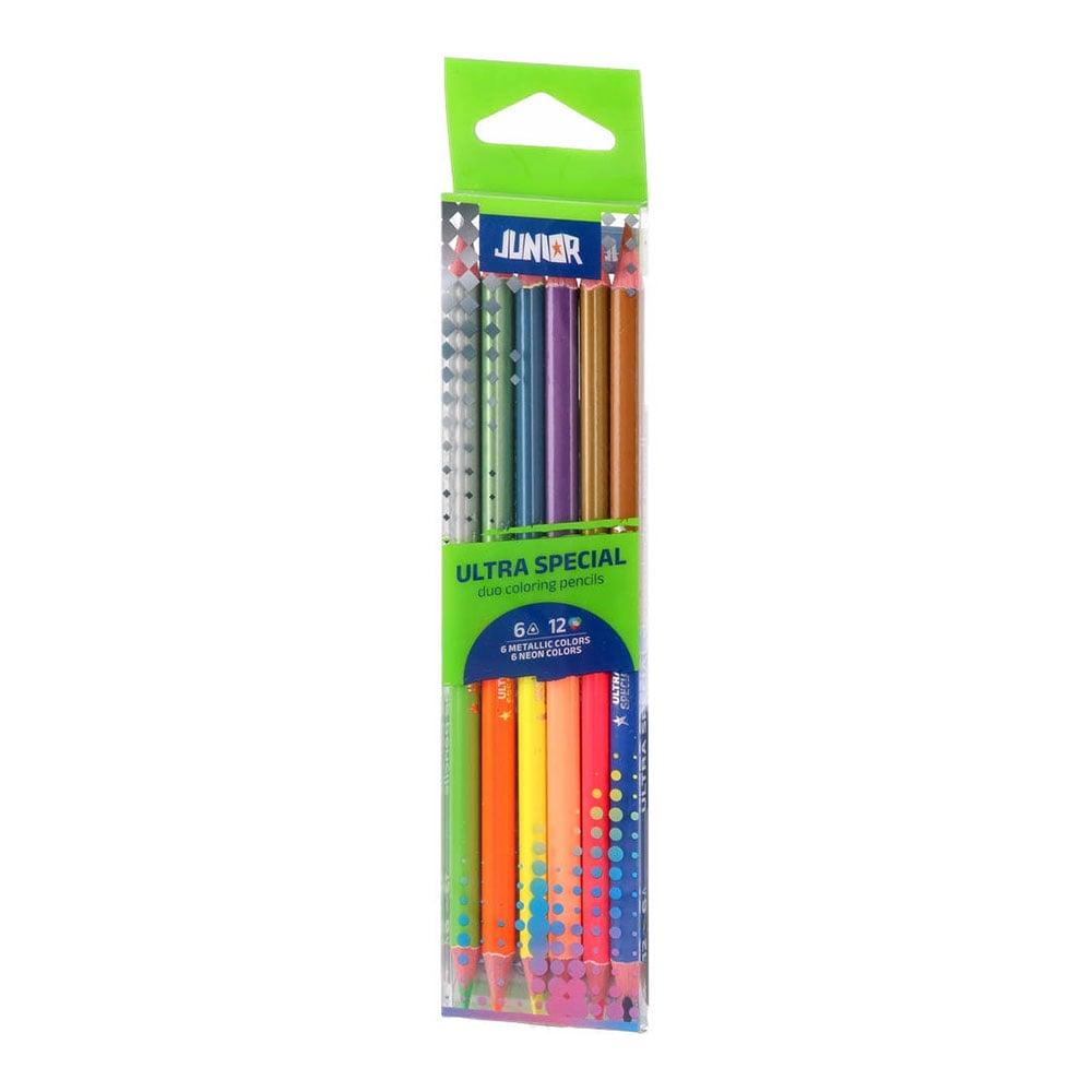 Цветни моливи Junior Ultra Special, двойни, 12 цвята