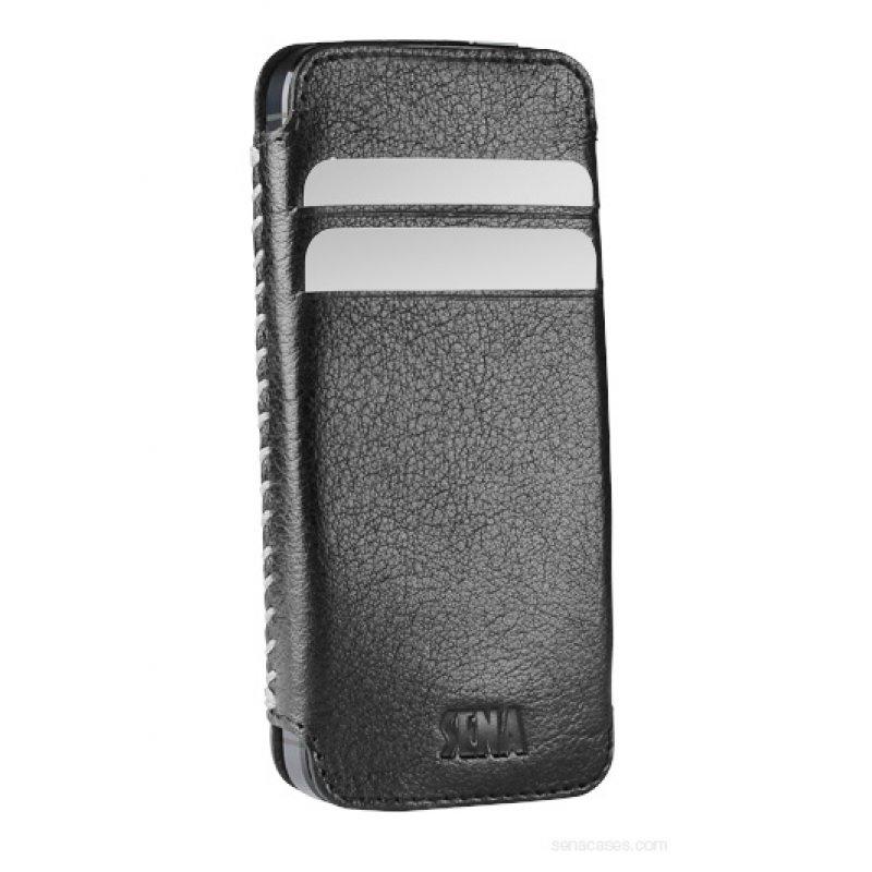 Кожен калъф (ръчна изработка, естествена кожа) за iPhone 5, iPhone 5S, iPhone SE - SENA Lusio (черен) | JAR Computers Кожен калъф (ръчна изработка, естествена кожа) за iPhone 5, iPhone 5S, iPhone SE - SENA Lusio (черен)