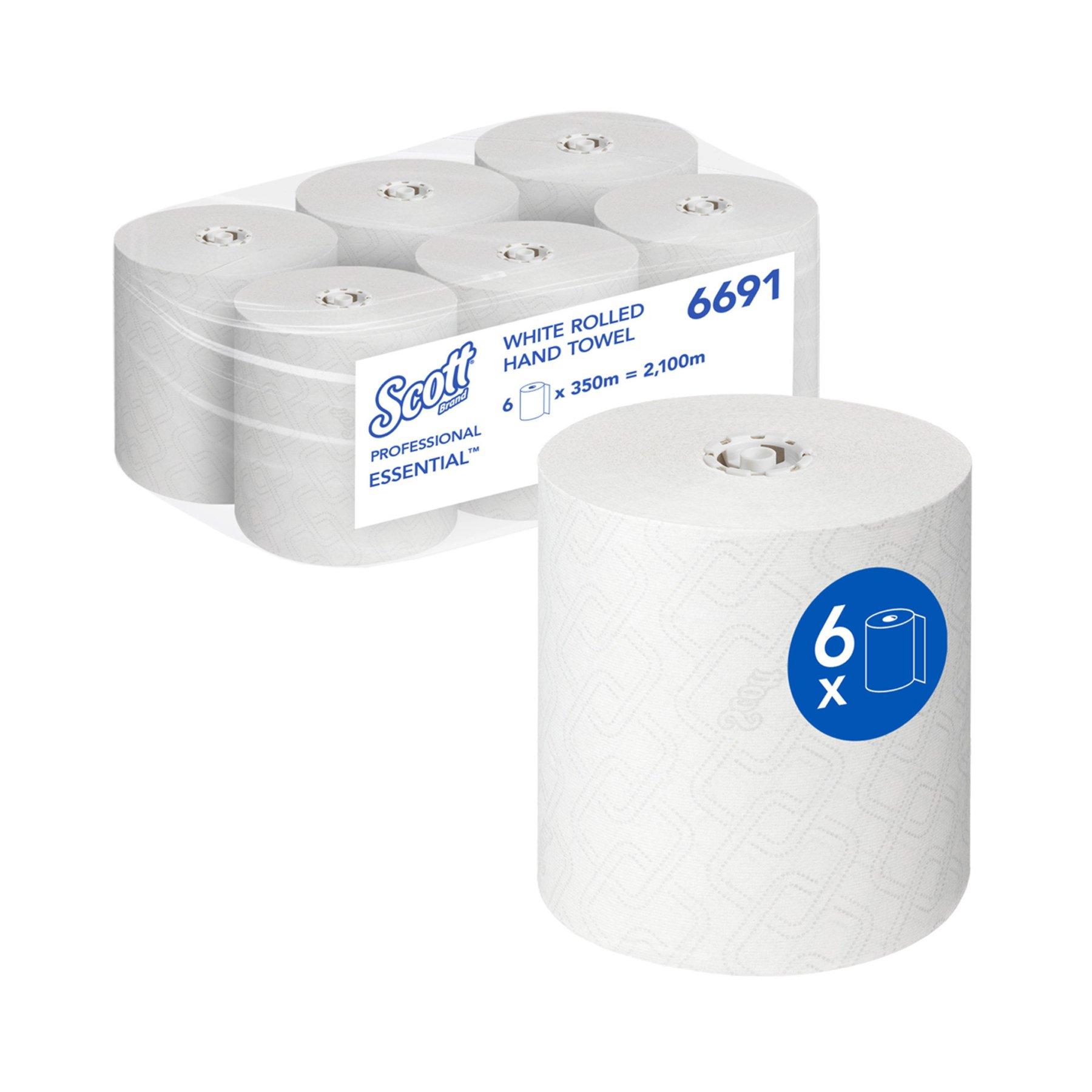 Кърпи за ръце Kimberly-Clark Scott Essential 6691, на ролка, 350 m, бели, 6 броя | JAR Computers Кърпи за ръце Kimberly-Clark Scott Essential 6691, на ролка, 350 m, бели, 6 броя