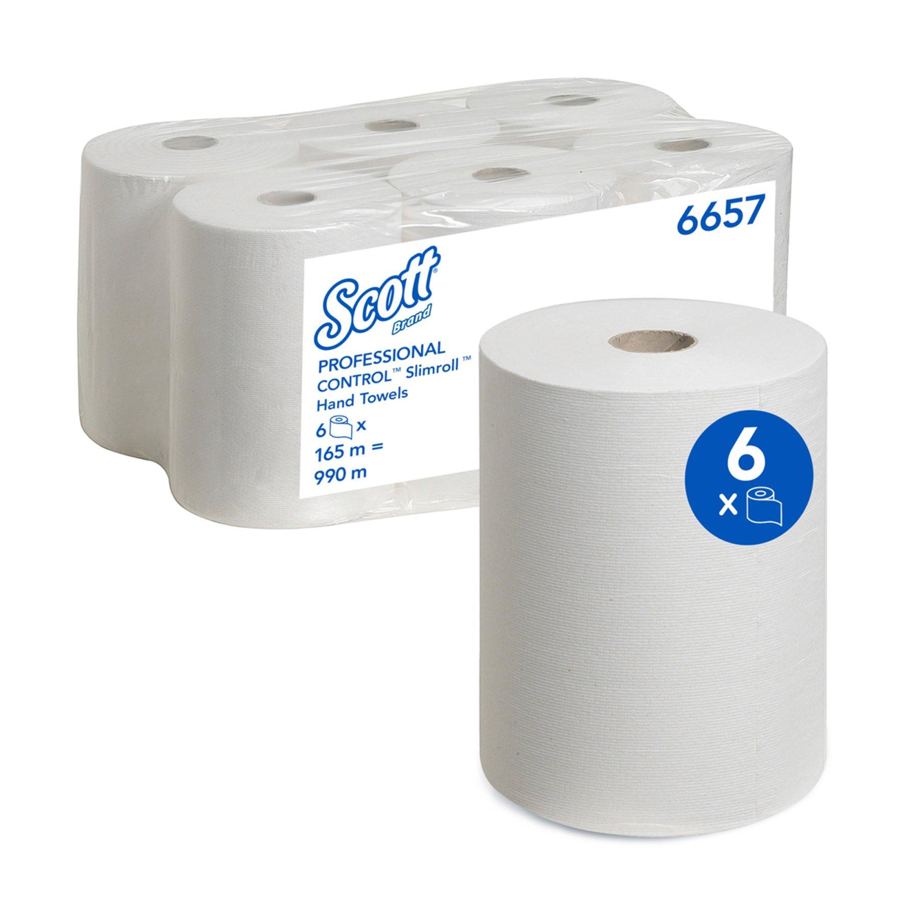 Кърпи за ръце Kimberly-Clark Scott Slimroll, руло, широчина 21 cm, дължина 165 m, бели, 6 броя | JAR Computers Кърпи за ръце Kimberly-Clark Scott Slimroll, руло, широчина 21 cm, дължина 165 m, бели, 6 броя