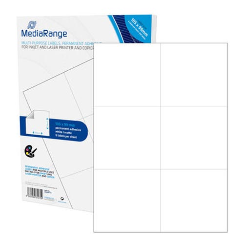 MEDIARANGE LABELS MULTI-PURPOSE 105X99 MM. WHITE (300 PACK) (MRINK144)