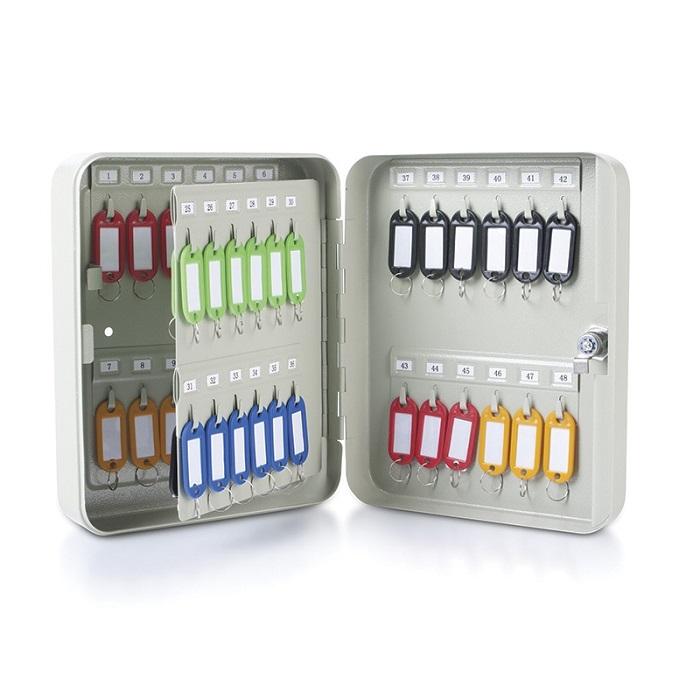 Метално табло с капак DONAU за съхранение на ключове, обем до 48 бр., 250x200x80 мм, сиво | JAR Computers Метално табло с капак DONAU за съхранение на ключове, обем до 48 бр., 250x200x80 мм, сиво