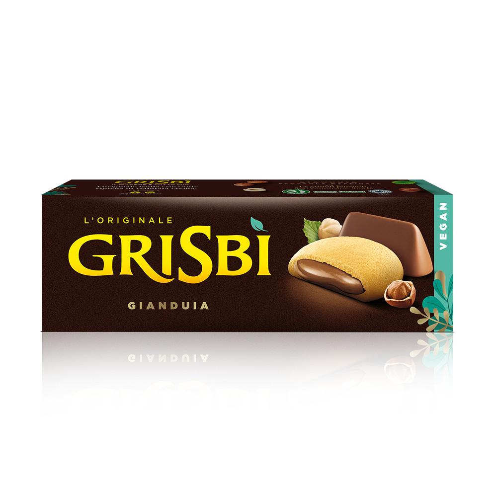 Бисквити GRISBI Gianduia, веган, с крем млечен шоколад и лешник, кутия 135 г | JAR Computers Бисквити GRISBI Gianduia, веган, с крем млечен шоколад и лешник, кутия 135 г