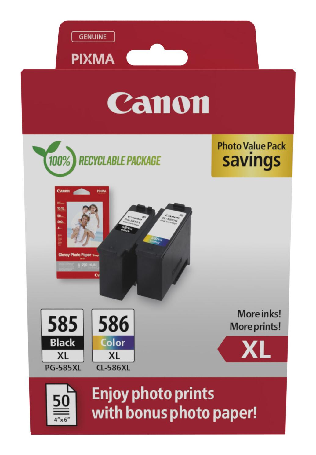 Canon PG-585XL/CL-586 PVP глава и патрон за мастиленоструен принтер 2 броя Оригинал Висок (XL) добив Черен, Синьо-зелен, Пурпурен, Жълт | JAR Computers Canon PG-585XL/CL-586 PVP глава и патрон за мастиленоструен принтер 2 броя Оригинал Висок (XL) добив Черен, Синьо-зелен, Пурпурен, Жълт