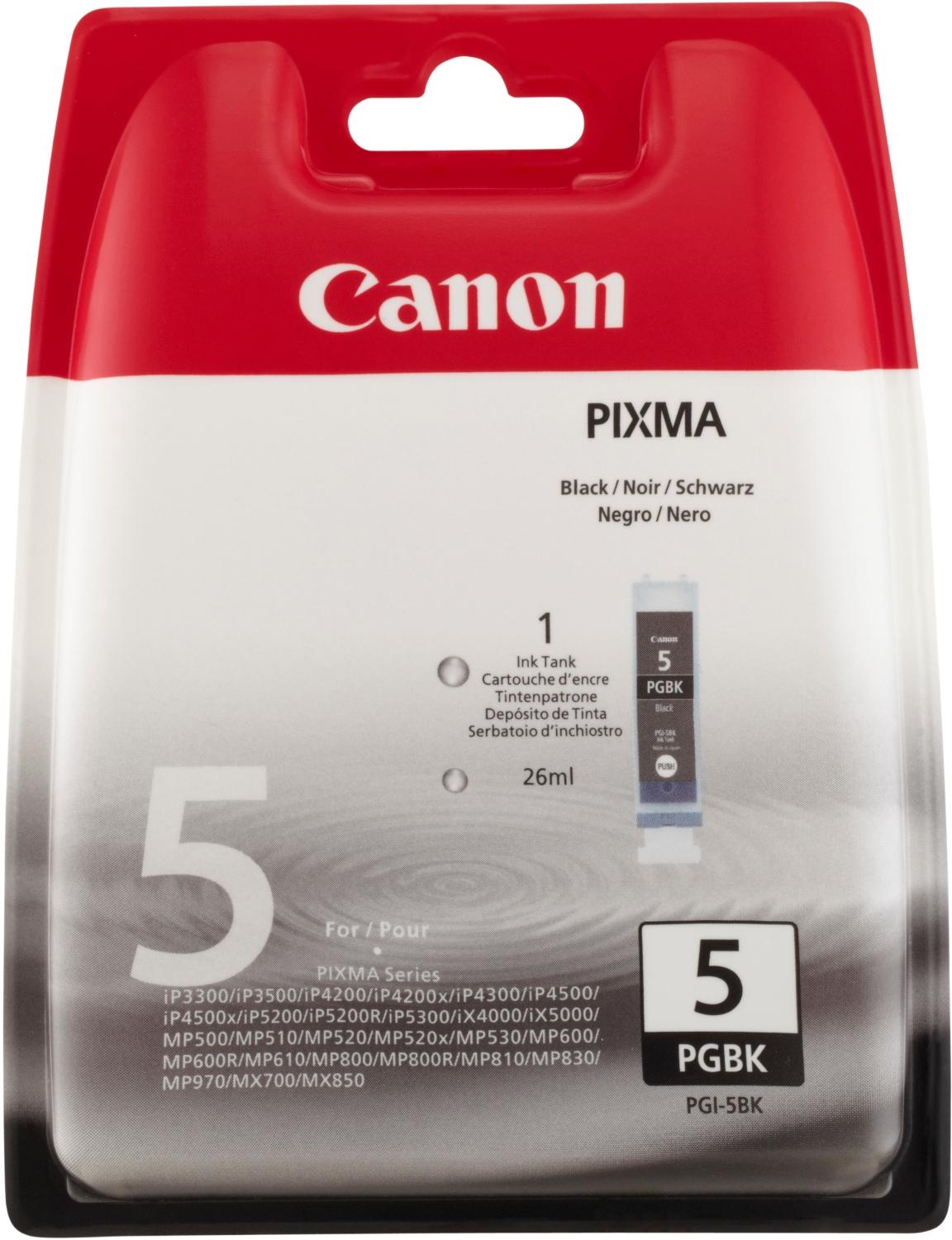 Canon PGI-5BK глава и патрон за мастиленоструен принтер 1 броя Оригинал Стандартен добив Черен | JAR Computers Canon PGI-5BK глава и патрон за мастиленоструен принтер 1 броя Оригинал Стандартен добив Черен