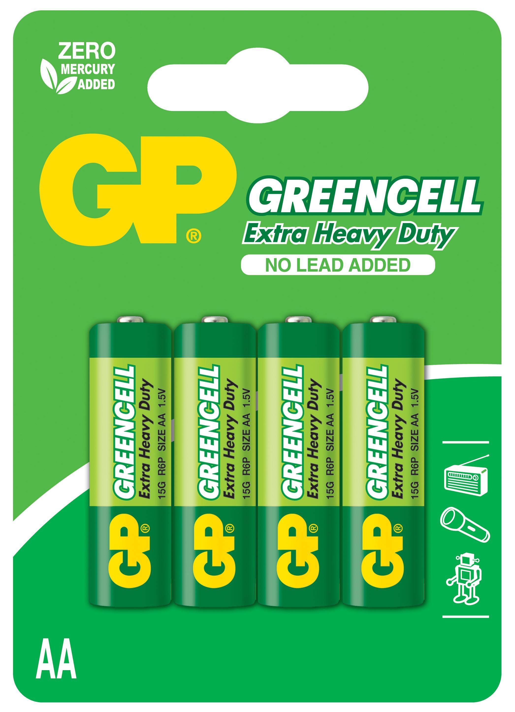 Цинк карбонова батерия GP R6 GREENCELL 15G-U4 /4 бр. в опаковка/ blister 1.5V | JAR Computers Цинк карбонова батерия GP R6 GREENCELL 15G-U4 /4 бр. в опаковка/ blister 1.5V