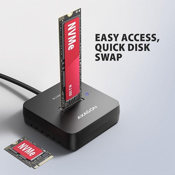 Dock USB3-C to M.2 NVME SSD, AXAGON ADSA-M2C11L | JAR Computers Dock USB3-C to M.2 NVME SSD, AXAGON ADSA-M2C11L