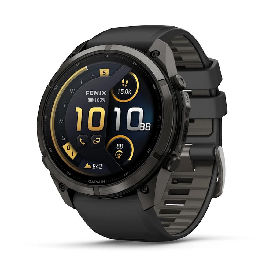 fēnix® 9 Pro, inReach® - 51 мм - Carbon Gray DLC Titanium с Black/Pebble Grey силиконова каишка | JAR Computers fēnix® 9 Pro, inReach® - 51 мм - Carbon Gray DLC Titanium с Black/Pebble Grey силиконова каишка