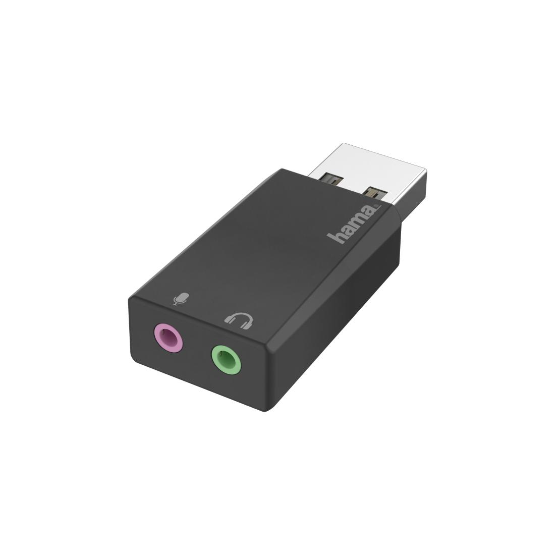 Hama 00200323 кабелен преобразувател мъжко/женско USB 2x3.5 mm Черен | JAR Computers Hama 00200323 кабелен преобразувател мъжко/женско USB 2x3.5 mm Черен