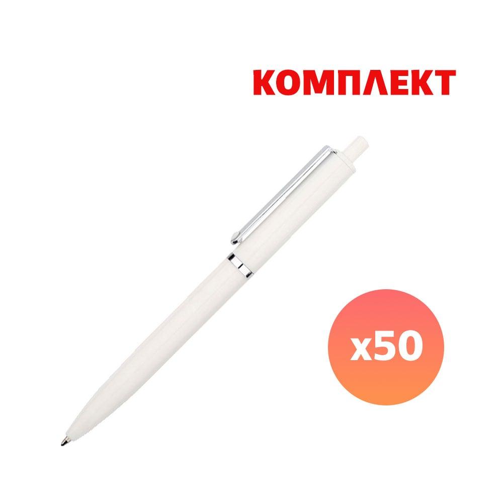 Химикалка Pengo, пластмасова, бяла, с пълноцветен печат, 50 броя