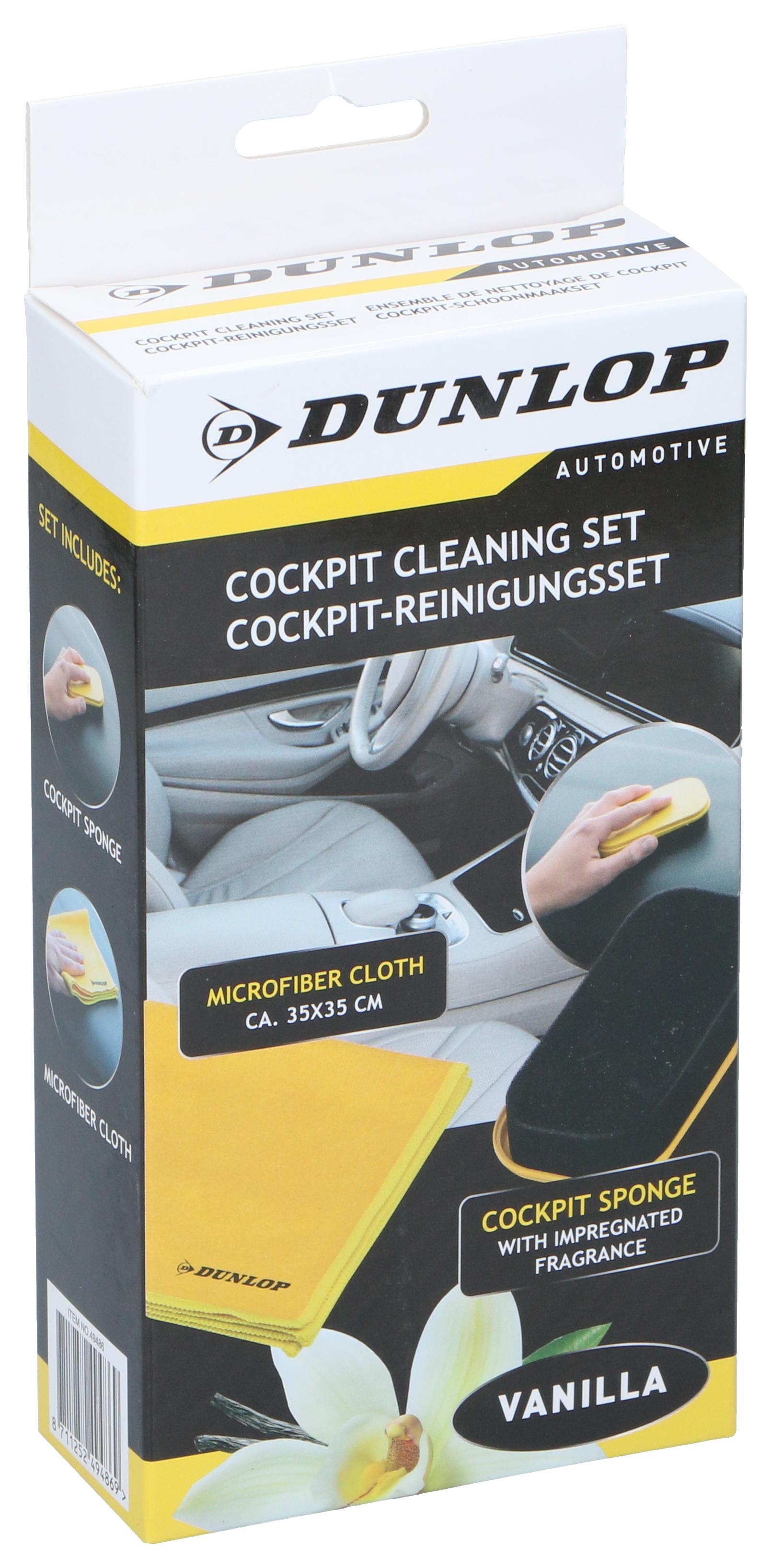 Комплект за почистване на интериора автомобил Dunlop, ванилия, 2 части | JAR Computers Комплект за почистване на интериора автомобил Dunlop, ванилия, 2 части