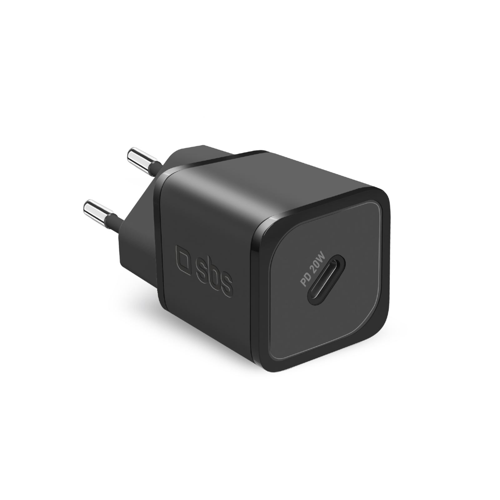 Мрежово зарядно SBS 44616 PD20W GaN, 1xUSB-C , черно