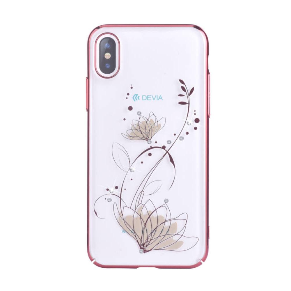 Поликрабонатов кейс за iPhone XS, iPhone X (с кристали Сваровски) - Devia Crystal Lotus Case (червен) | JAR Computers Поликрабонатов кейс за iPhone XS, iPhone X (с кристали Сваровски) - Devia Crystal Lotus Case (червен)