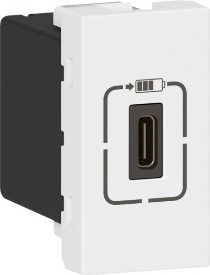 Розетка USB за зареждане тип C 1.5A 7.5W 1 мод. цвят Бял Mosaic Legrand | JAR Computers Розетка USB за зареждане тип C 1.5A 7.5W 1 мод. цвят Бял Mosaic Legrand